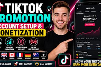 promote your tiktok, set up monetized accounts, and support tiktok live growth