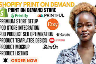 etsy shopify print on demand printify seo shopify etsy print on demand printful