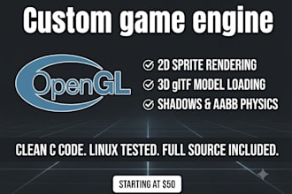 build custom game engine in opengl and c