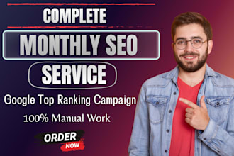 provide complete monthly white hat SEO service for google ranking