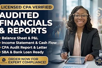 prepare audited financials and verify as licensed CPA