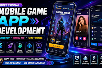 do mobile games app development, flutter app, dating app, crypto wallet app