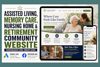 design assisted living, memory care, nursing home, retirement community website