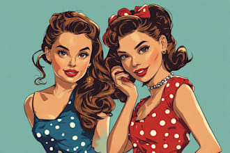 pin up girl and pin up girl illustration