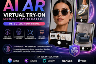 code custom ai ar virtual try on app for ecommerce, fashion, footwear, furniture