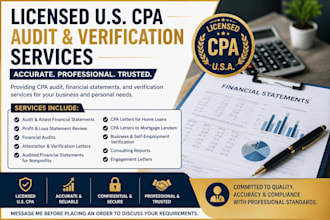 do audited financial statements and provide CPA verification as a licensed CPA