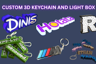 design 3d lightbox, 3d embossed keychain, 3d logo, 3d led text for 3d printing