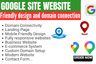 create google sites website custom domain setup landing page host business webs