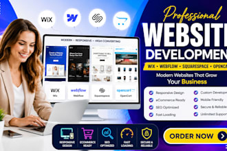 build wix webflow studio squarespace opencart developer website development