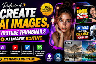 create ai images, youtube thumbnails and ai image editing