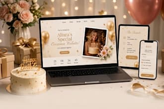 create a luxury birthday or wedding invitation website with rsvp and music