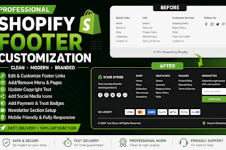 customize your shopify footer, edit footer links and branding