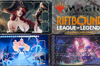 design custom tcg playmat, mtg, yugioh, anime, fantasy, one piece