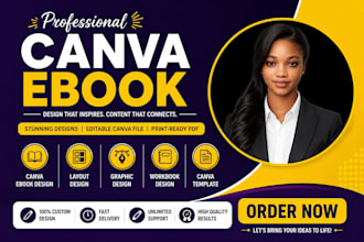 design a professional canva ebook, workbook, and PDF