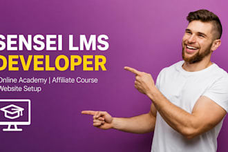 sensei lms developer, online academy website, affiliate course website setup