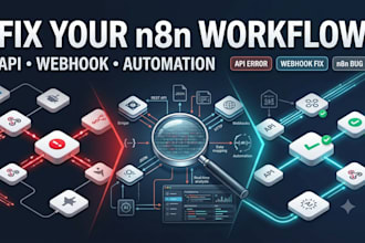 fix n8n workflow bugs, API integration, webhook and automation issues