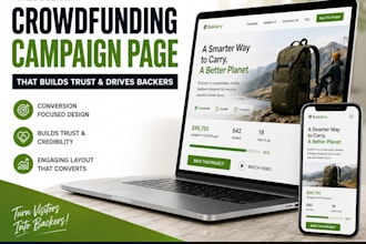 design  professional crowdfunding campaign page that converts