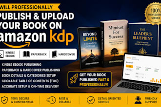 publish and upload your kindle ebook, paperback, and hardcover on amazon