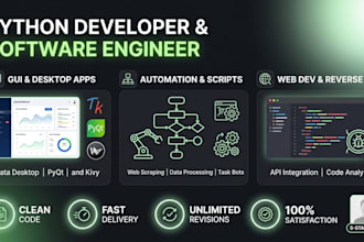 develop custom python desktop application, gui, and simulation tool,web sites