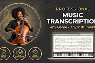 transcribe audio to sheet music, midi and musicxml professionally