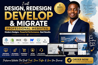 design redesign migrate build professional website on wordpress webflow godaddy