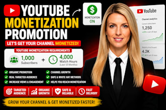promote your youtube channel for monetization