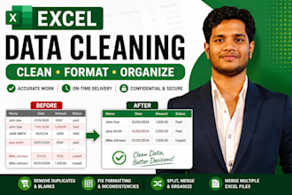 format, organize and fix excel data