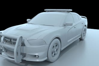 create fivem police car, gta rp vehicle, 3d car modeling and rendering