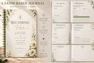design minimalist christian journal planner workbook and ebook design