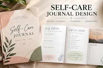 design self care journal planner workbook and ebook