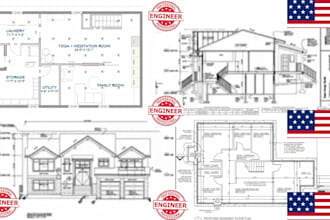 draft  basement conversion plan, floor layout and permit drawing in ca tx md