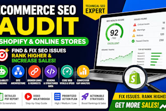 do full technical seo audit and ecommerce health check for shopify