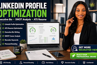 create optimize your linkedin profile executive bio swot CV resume optimization