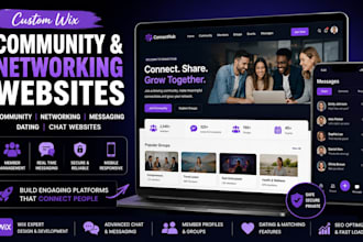 do wix community website, network website, messaging website, dating website