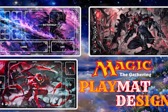 design custom playmat for mtg, tcg, pokémon, yugioh, anime fantasy card game