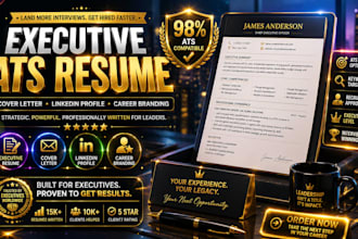 write an ats executive resume, cover letter and linkedin profile