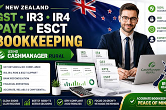 prepare new zealand gst ir3 ir4 paye esct bookkeeping using cashmanager rural