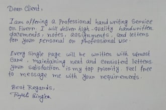 do neat handwritten assignments, notes, and personal letters