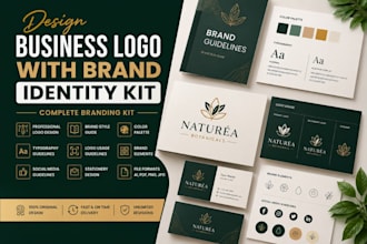 design business logo with brand identity kit and branding kit
