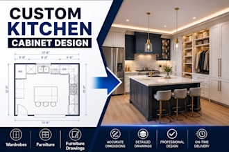 design custom kitchen cabinets wardrobes and furniture drawings