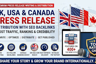 do UK USA canada press release writing and PR distribution SEO backlinks