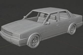 do 3d car modeling, blender car, police car and rc car for 3d printing