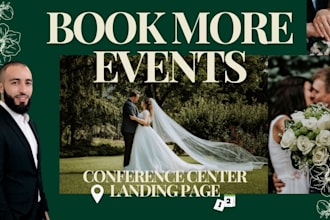 design a pro conference center and event hall landing page