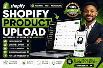 upload shopify products with SEO and collections