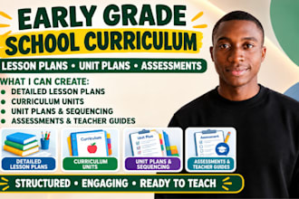 develop early grade school curriculum and detailed lesson plans for teachers