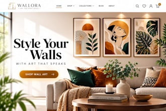 design wall art shopify store wall art website print on demand website art store