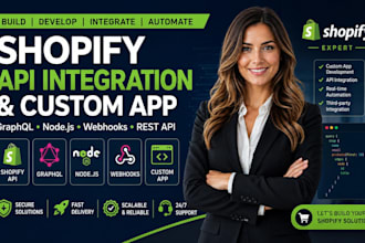 build develop shopify API integration custom app graphql nodejs webhooks
