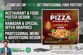 design attractive food flyer, restaurant menu and poster