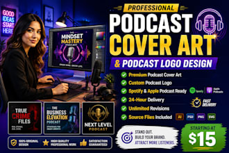 create professional podcast cover art and podcast logo design