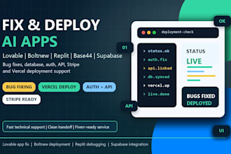 fix and deploy lovable boltnew replit base44 or supabase apps